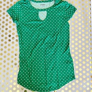 Joe Boxer Green Puff Sleeve T-Shirt with Peter Pan Collar